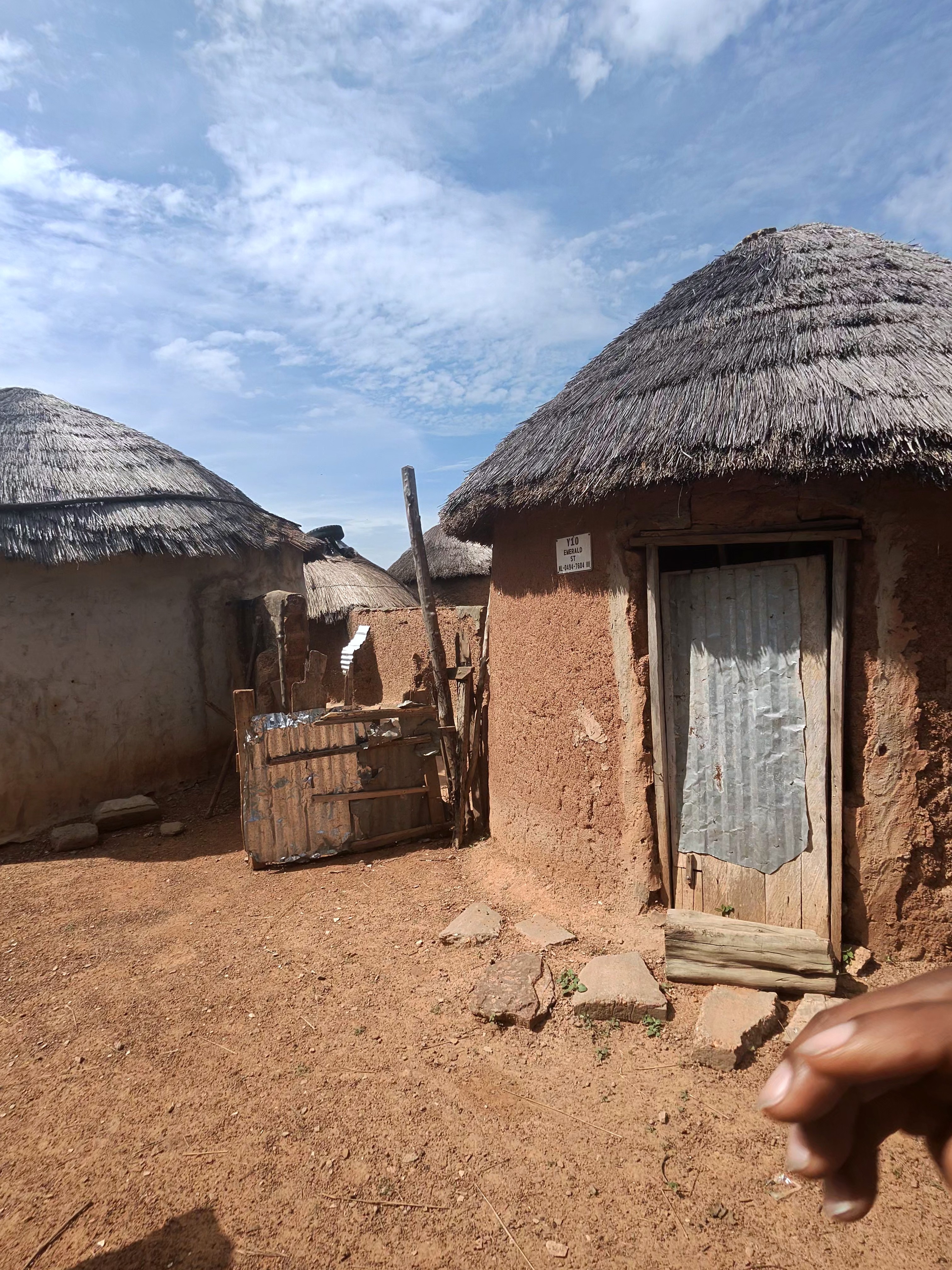 Round thatched huts in Ghana